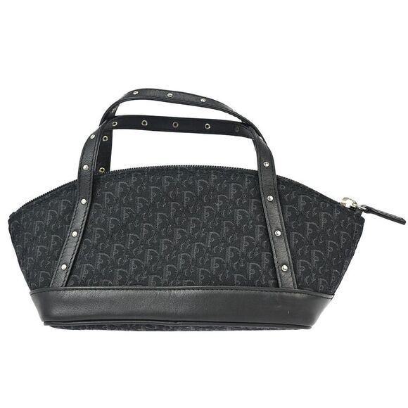 Christian Dior Street Chic Handbag Diorissimo Canvas With Leather Black Canvas - Picture 2 of 10